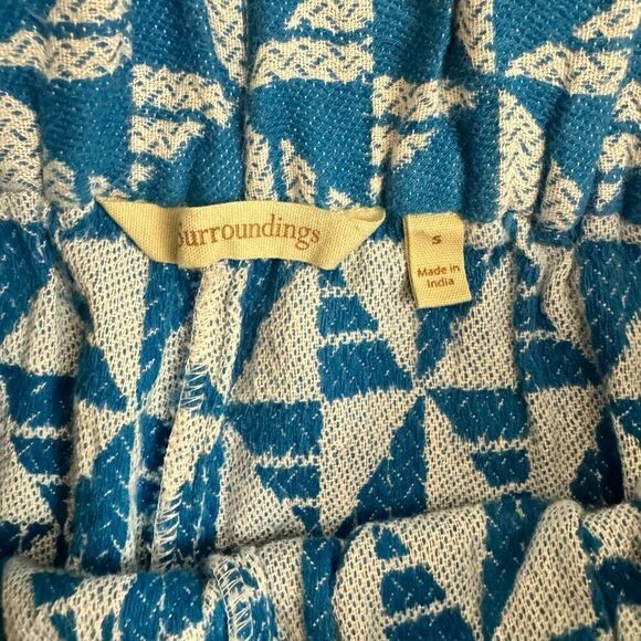 Soft Surroundings Narah Pants in Blue White Geometric Palazzo Size Small - Picture 3 of 5